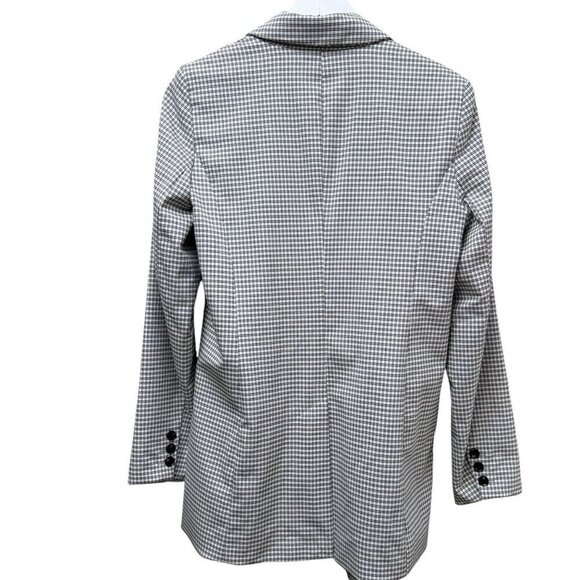 RACHEL ZOE Boyfriend Blazer Medium Double Breasted Black Check NWOT - Picture 4 of 8